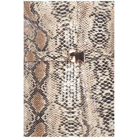 SOLD OUT CLEARANCE Sexy Sequined Snake Print Belted Romper - Picture 4 of 4